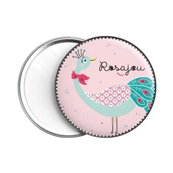 Miroir de poche paon