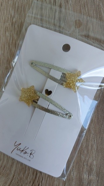Barette - Duo gold stars