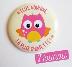 Magnet "Elue  Nounou la plus chouette"