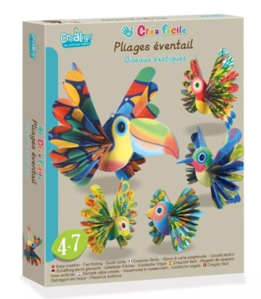 Pliage éventail - oiseaux exotiques