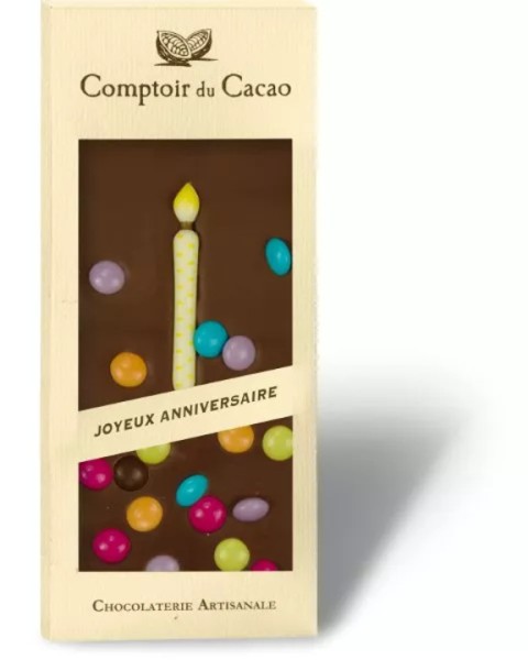 Tablette "Joyeux anniversaire" chocolat au lait