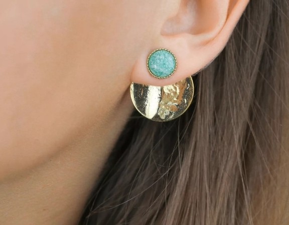 Boucles d'oreilles Puce AMAZONITE