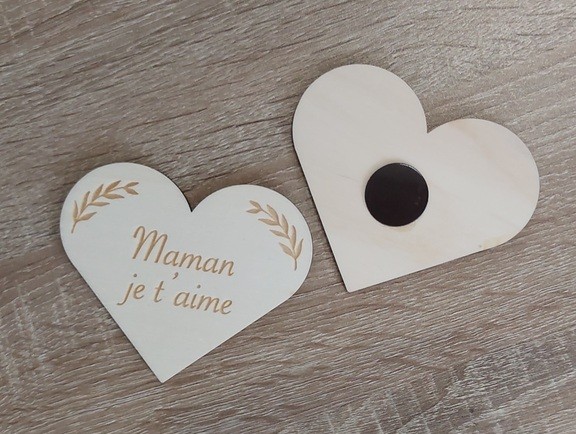 Magnet Cœur "Maman je t'aime"