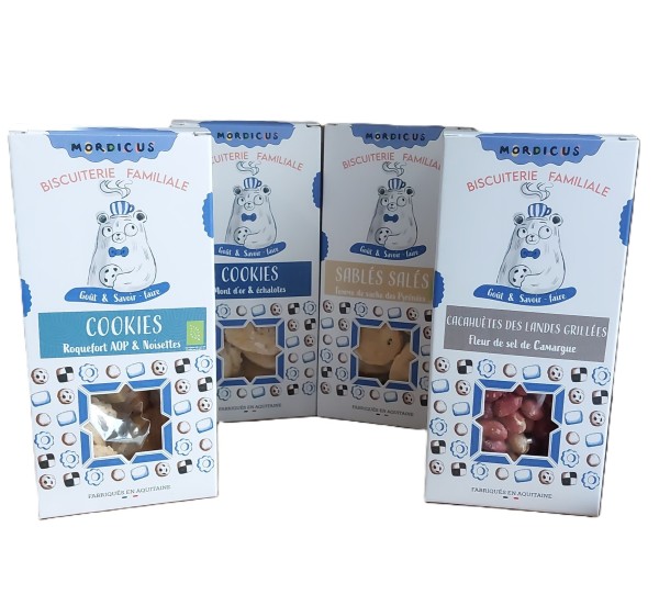 Atelier Mordicus – Box Anti-Gaspi de biscuits artisanaux (DDM courte ou dépassée) – 4 parfums