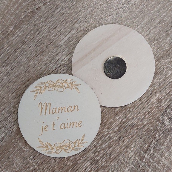 Magnet ronde "Maman je t'aime"