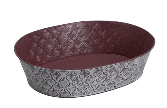 Corbeille ovale zinc écailles