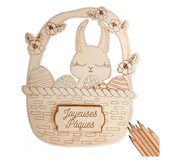 Panier de pâques à colorier