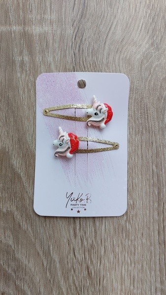 Barette - Licorne de Noël