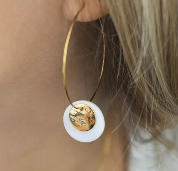 Boucles d'oreilles créoles NACRE