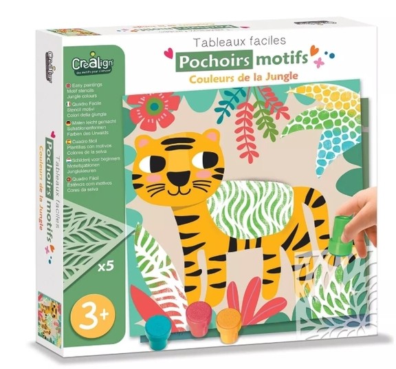 Pochoirs motifs - couleurs de la jungle