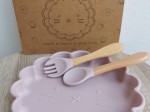 Set repas couverts et assiette Lion Rose