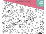Coloriage géant - Licorne